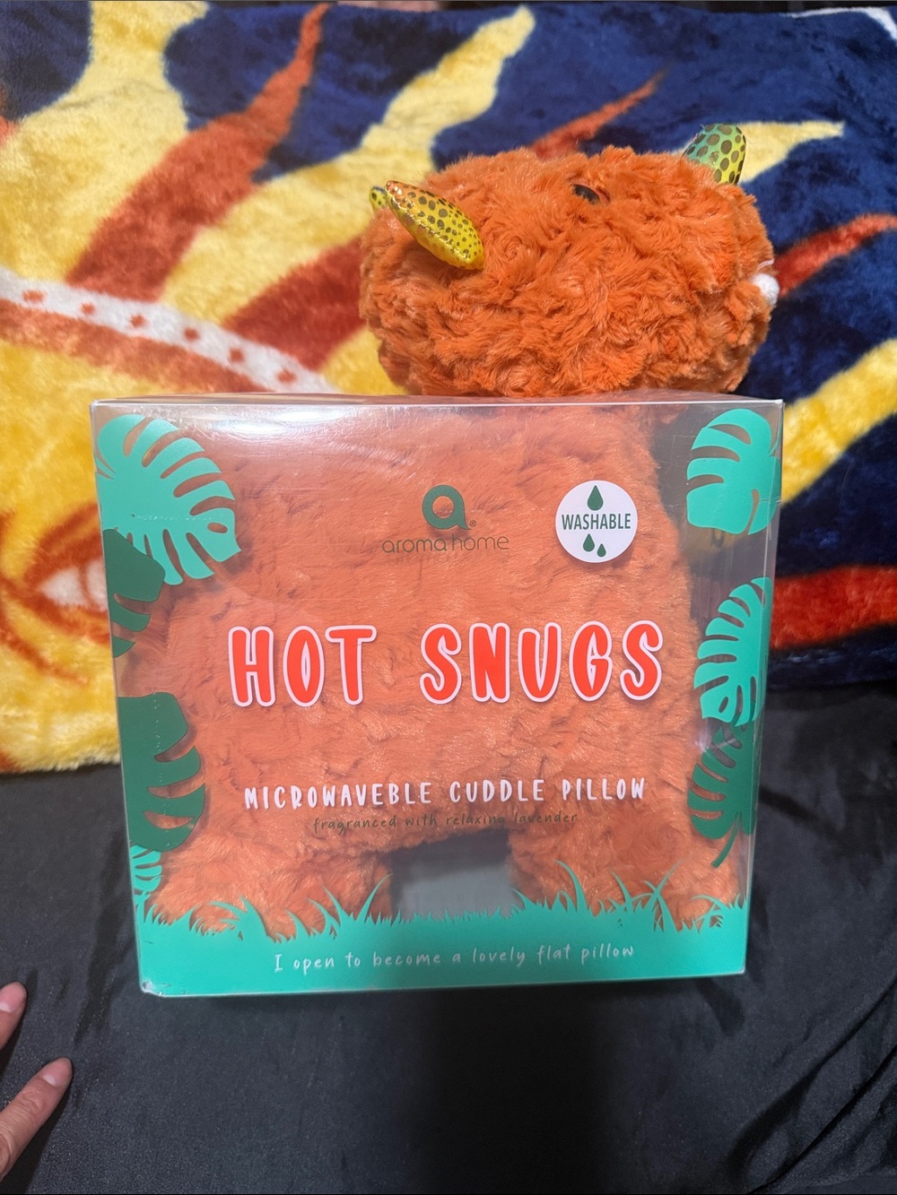 Aroma Home Hot Snugs Orange Microwaveable Cuddle Pillow